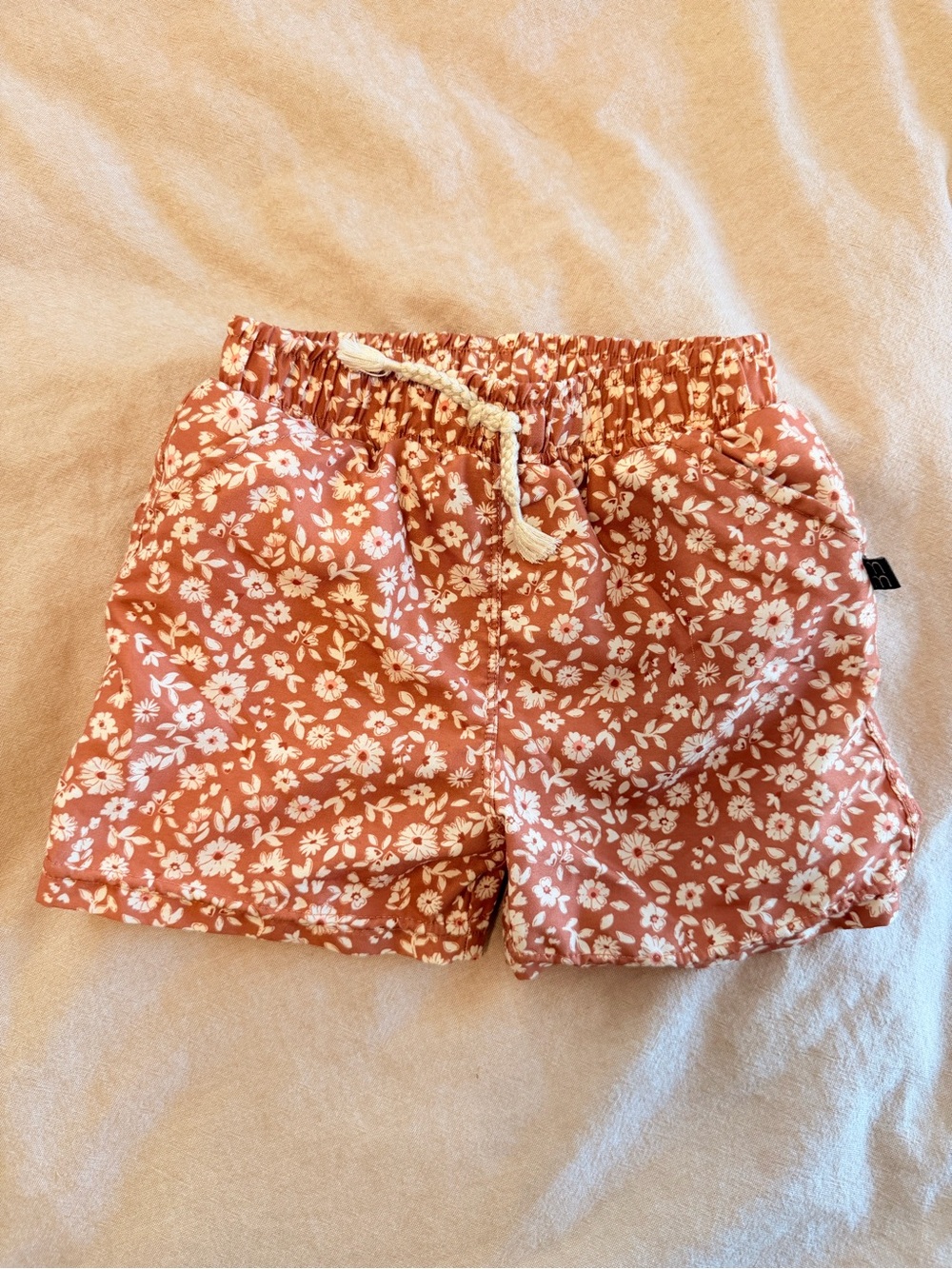 Modern Moments Floral Rust Drawstring Shorts